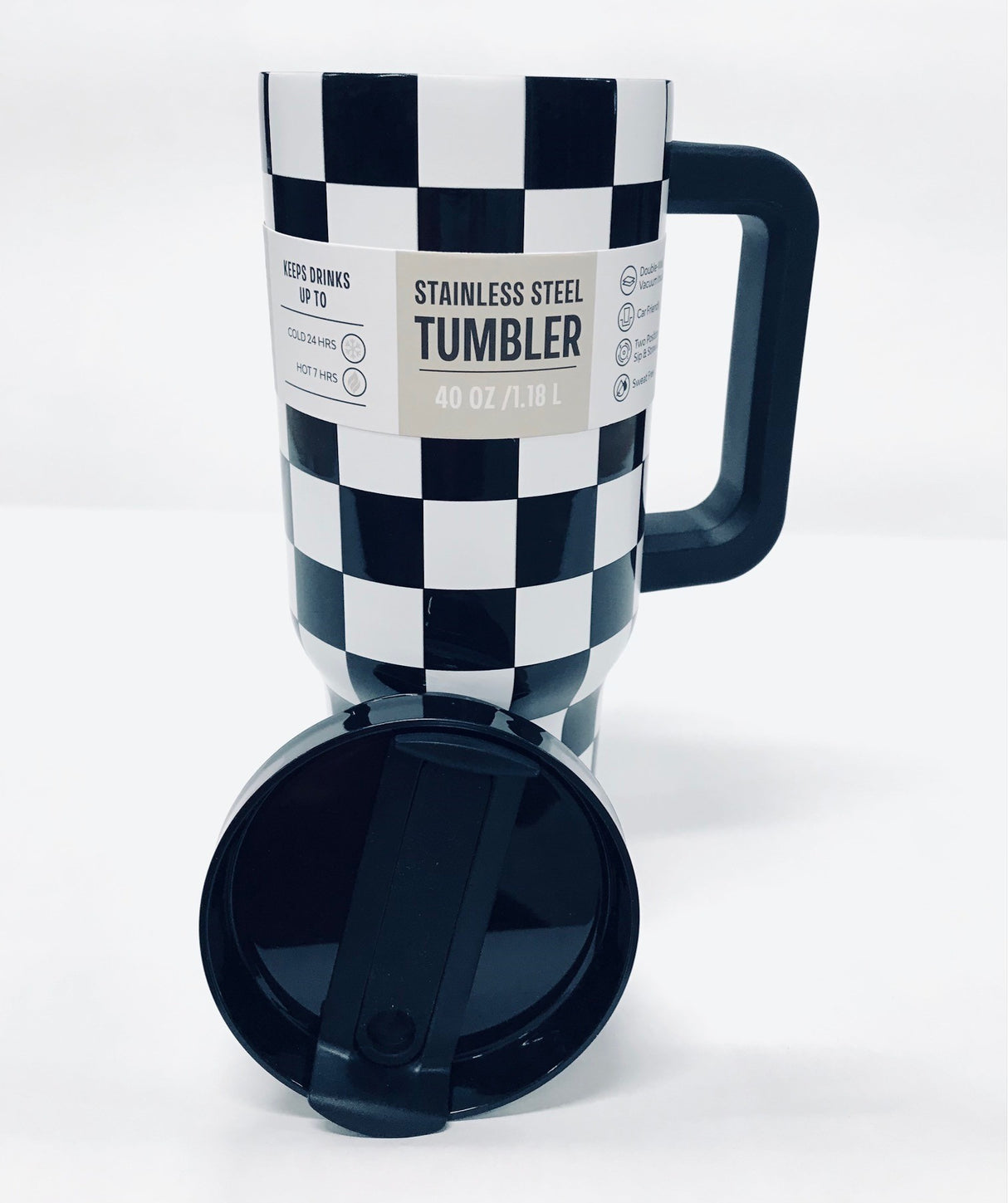 40oz Stainless Steel Checkered Tumbler