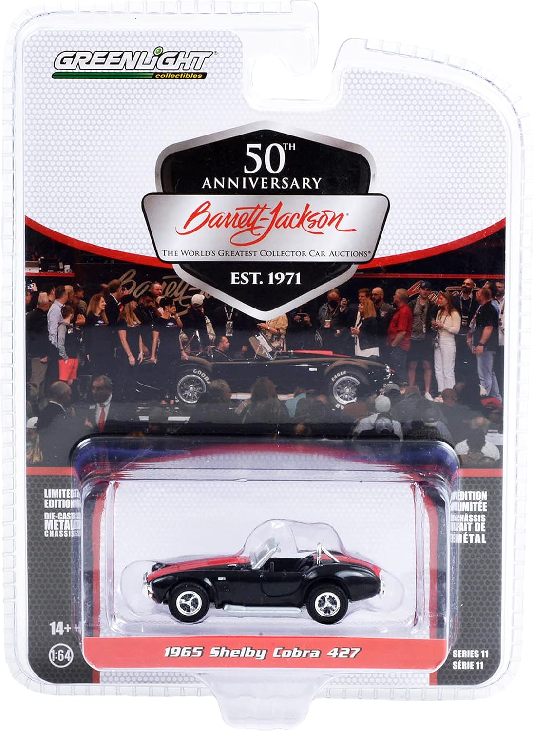 1965 Shelby Cobra 427 Black/Red Stripes Barrett Jackson Scottsdale Edition 1:64
