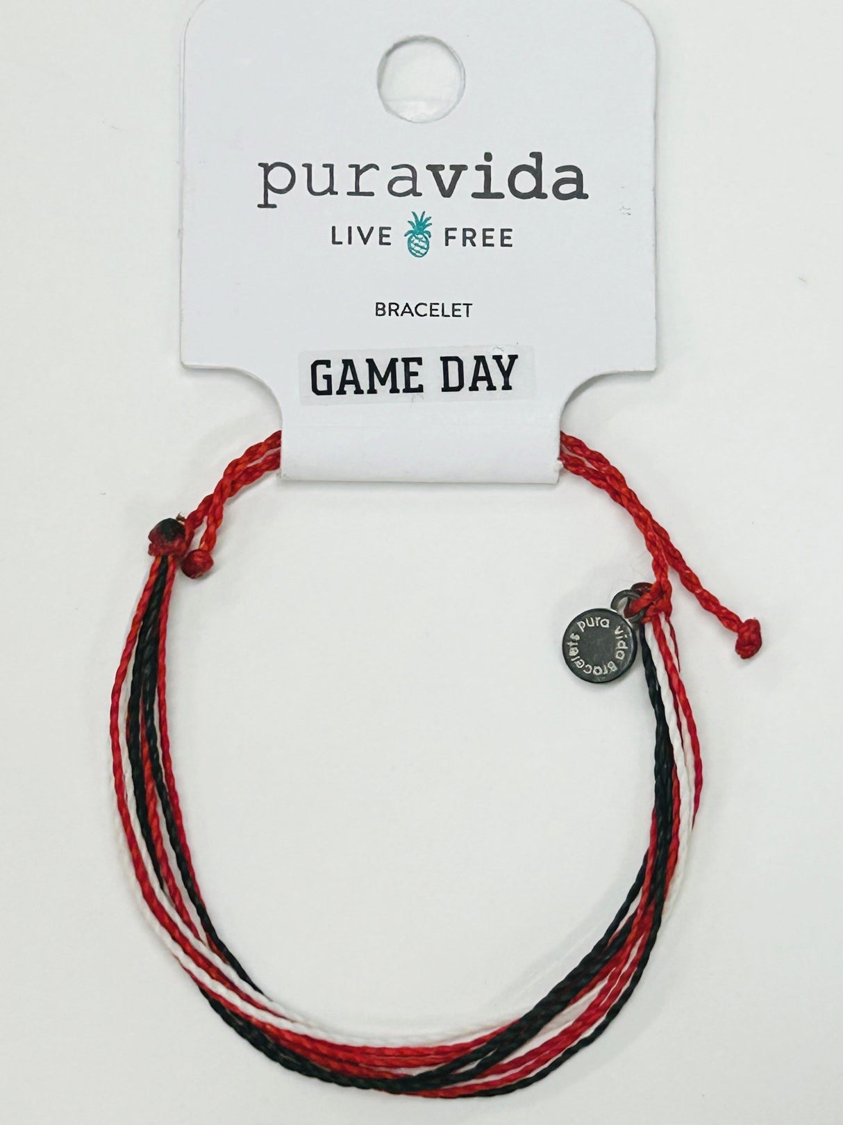 Red, White and Black Friendship Bracelet