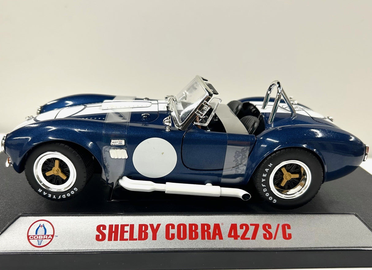 1965 Shelby Cobra 427 S/C Blue 21 w/ White Stripes 1:18 Diecast