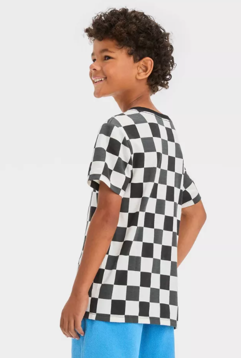 Kids Black and White Checker T-Shirt