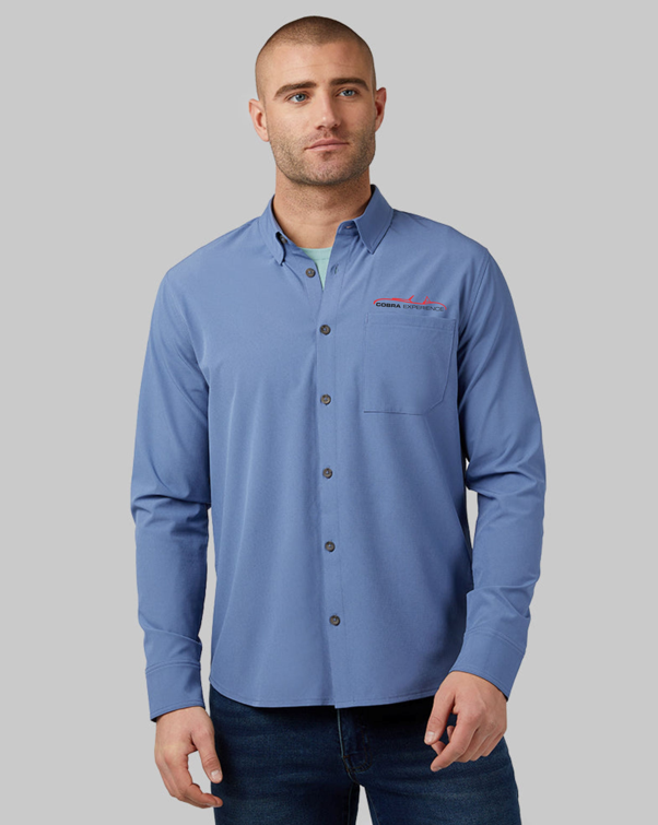 Men's Long Sleeve Button Up Blue