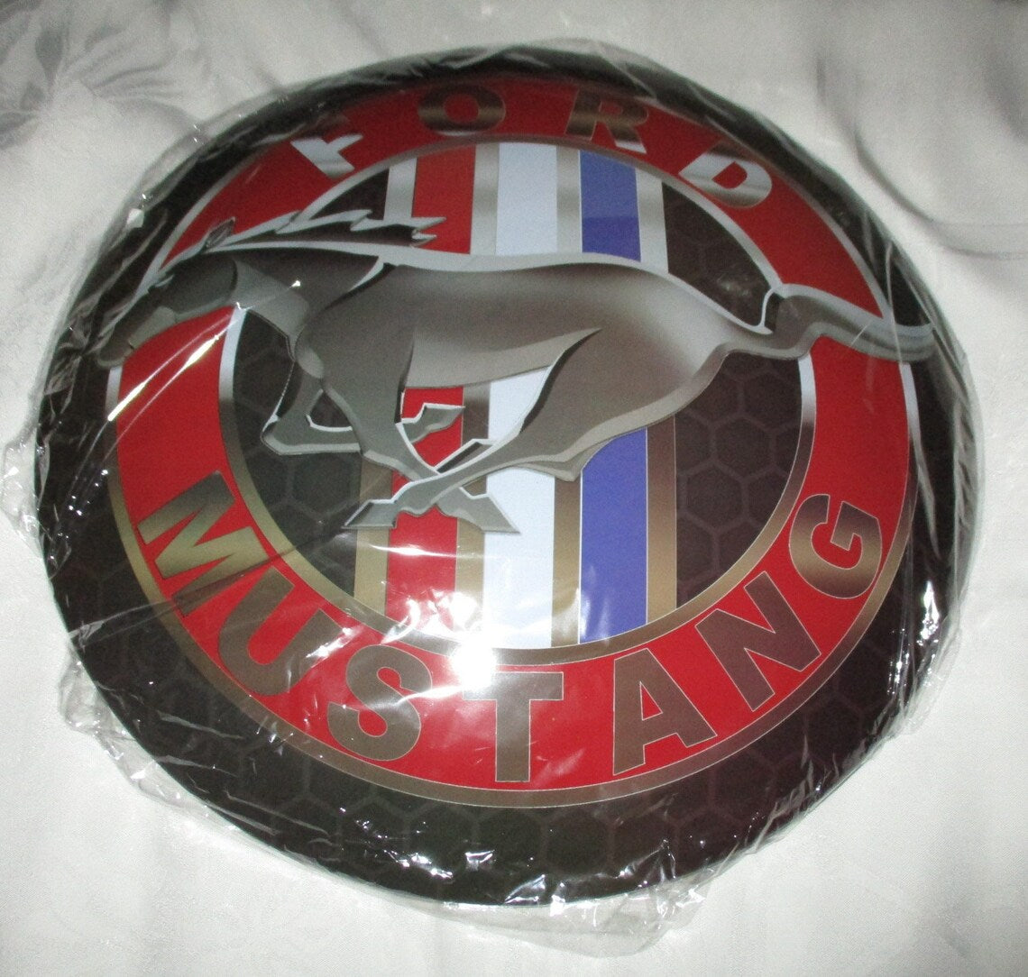 Domed Ford Mustang Sign with Tribar Pony