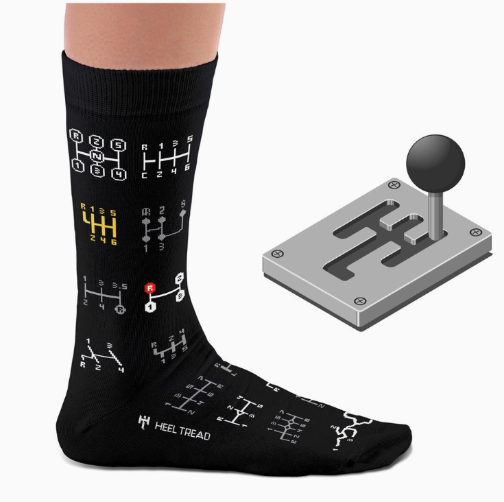 "Save the Manuals" Gear Shifts Black Socks