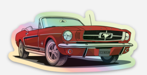 Mustang Holographic Sticker