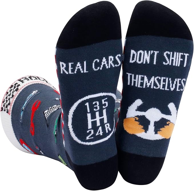 "Real Cars Don't Shift Themselves" Socks