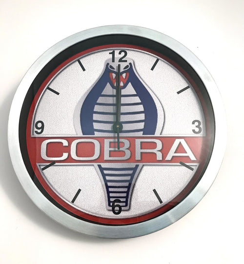 Cobra Logo Chrome Wall Clock