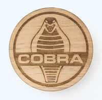 Cobra Logo Wood Magnet 2" Round