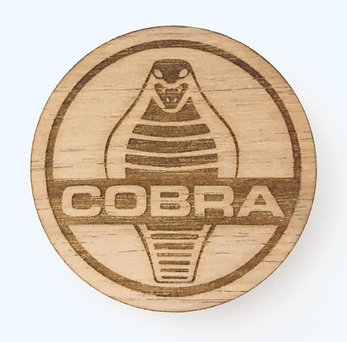 Cobra Logo Wood Magnet 2" Round