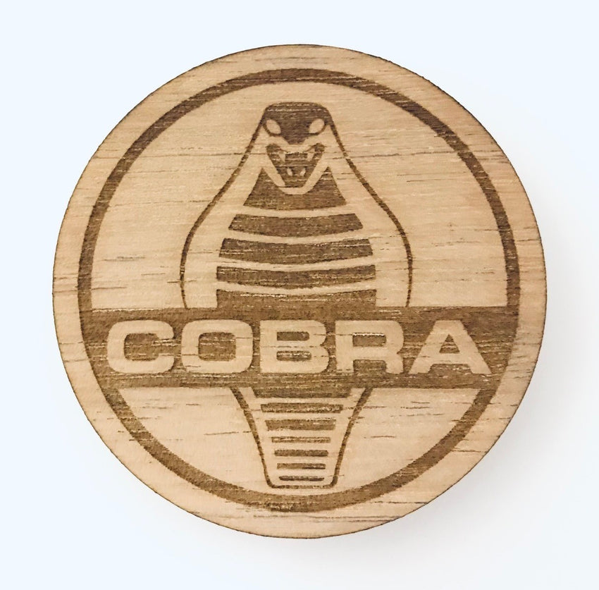 Cobra Logo Wood Magnet 2" Round