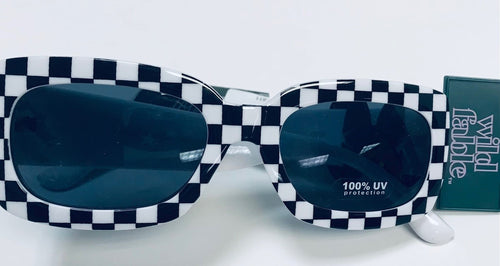 Checkered Black & White Sunglasses