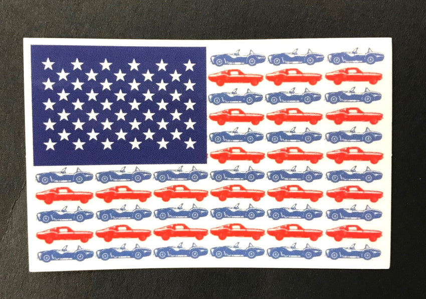 Cobra & Mustang Flag Sticker