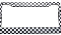 Checkered Black & White License Plate Frame