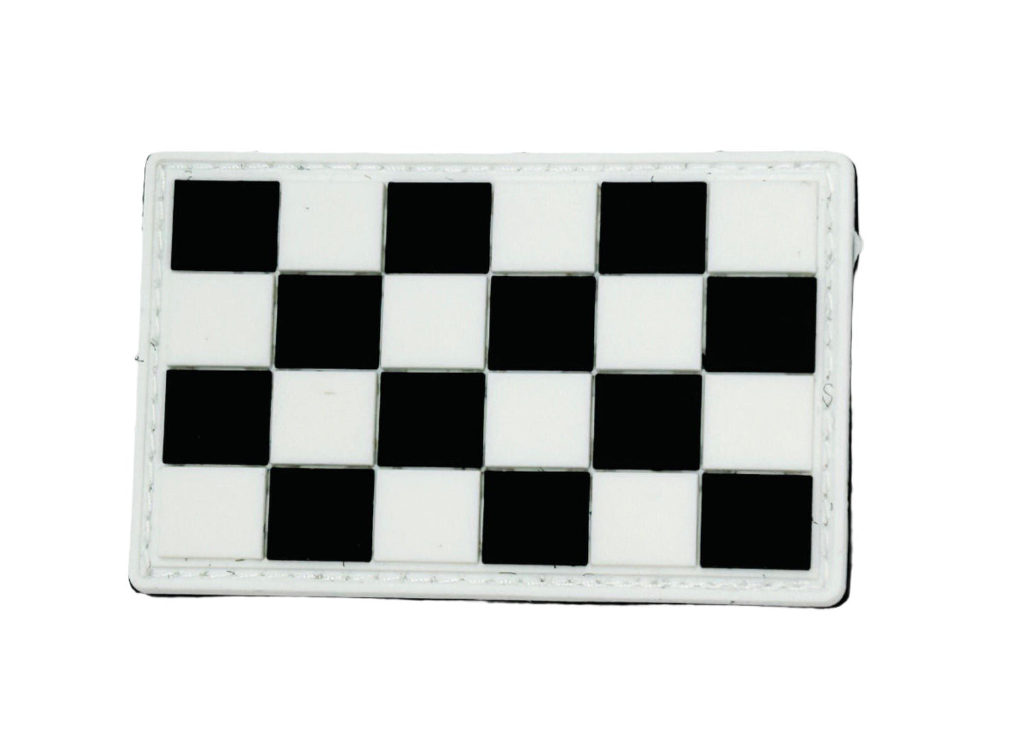 Checkered Black & White Rubber Velcro Patch