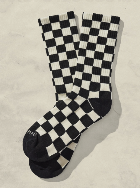 Checkerboard Crew Socks