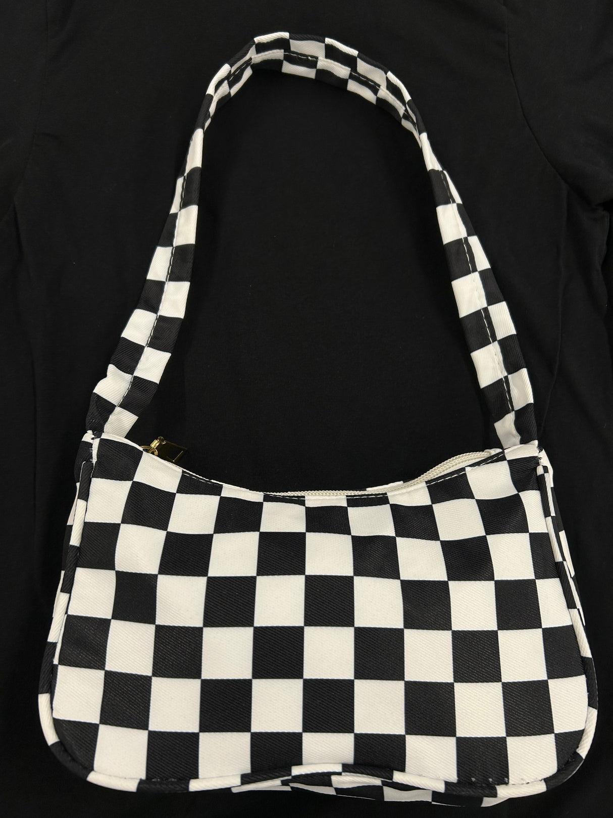 Black and White Checkered Small Purse