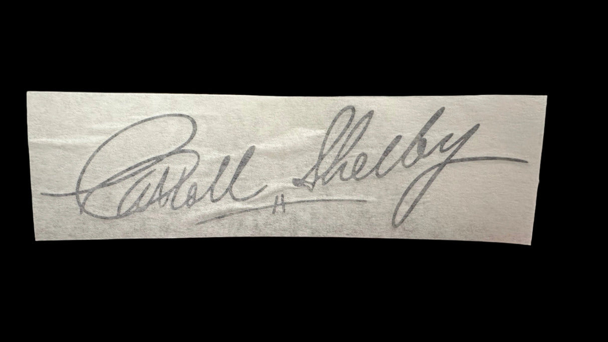 Carroll Shelby Signature Black Decal 8"