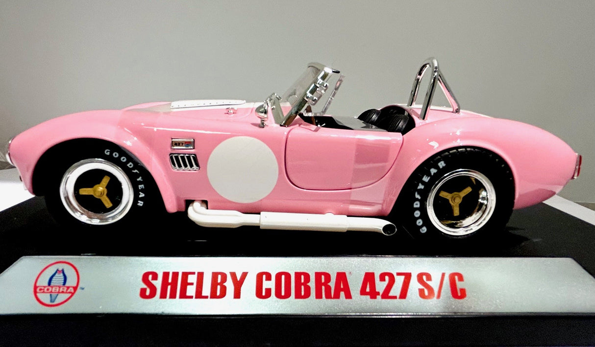 1965 Shelby Cobra 427 S/C Pink w/ White Stripes 1:18 Diecast