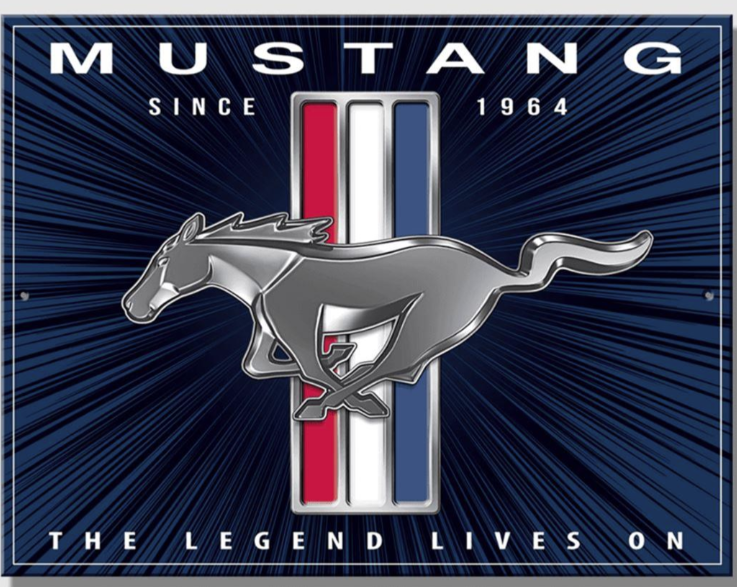 The Legend Lives On Rectangle Mustang Sign