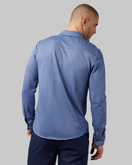 Men's Long Sleeve Button Up Blue