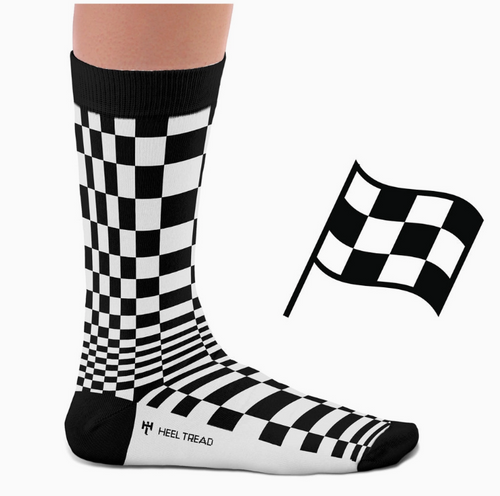 Black/White Checkered Sock