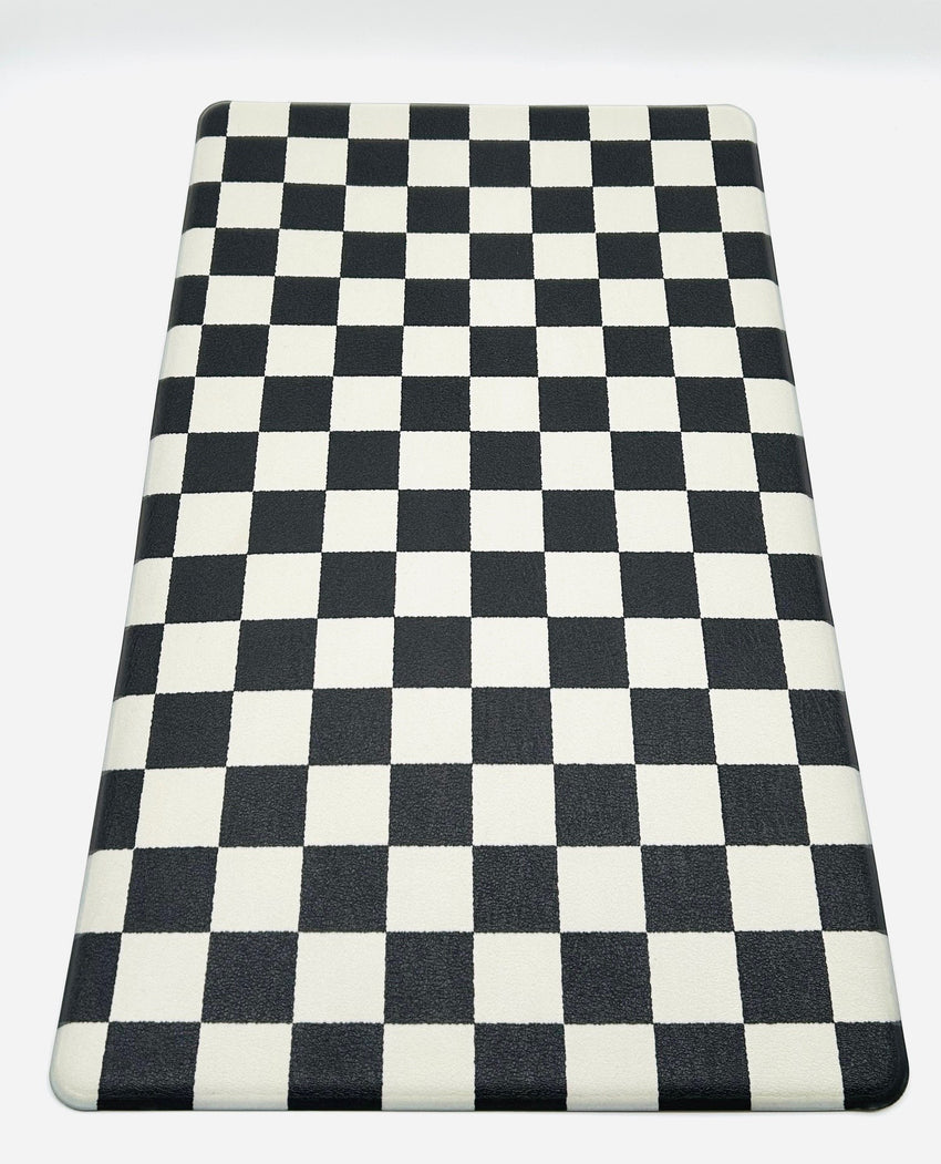 Checkered Black & White Foam Rug