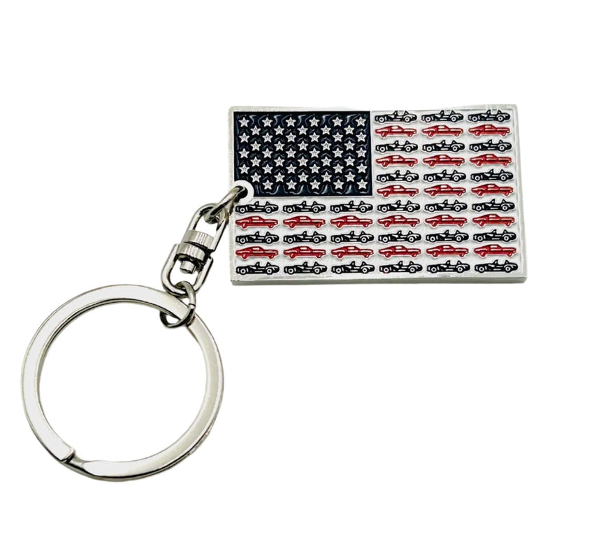 Cobra & Mustang Flag Key Chain