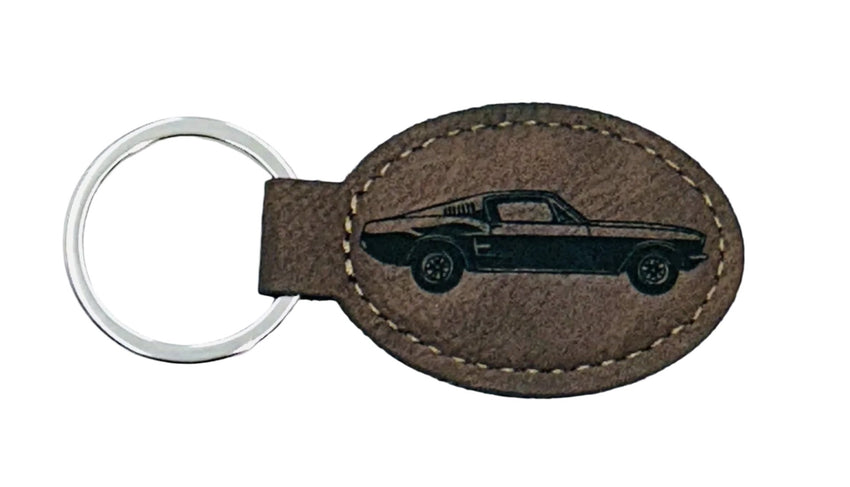 GT350 Brown Leather Key Chain