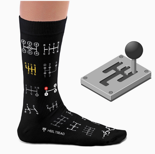 "Save the Manuals" Gear Shifts Black Socks