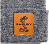 Shelby Gray Leather Patch Beanie