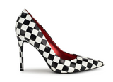Black & White Checkered High Heel