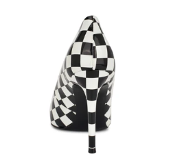 Black & White Checkered High Heel