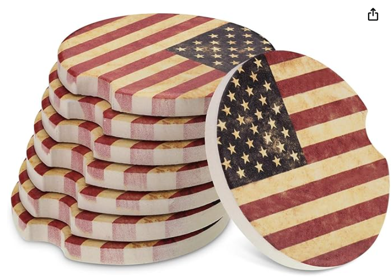 USA Flag Car Coaster Set